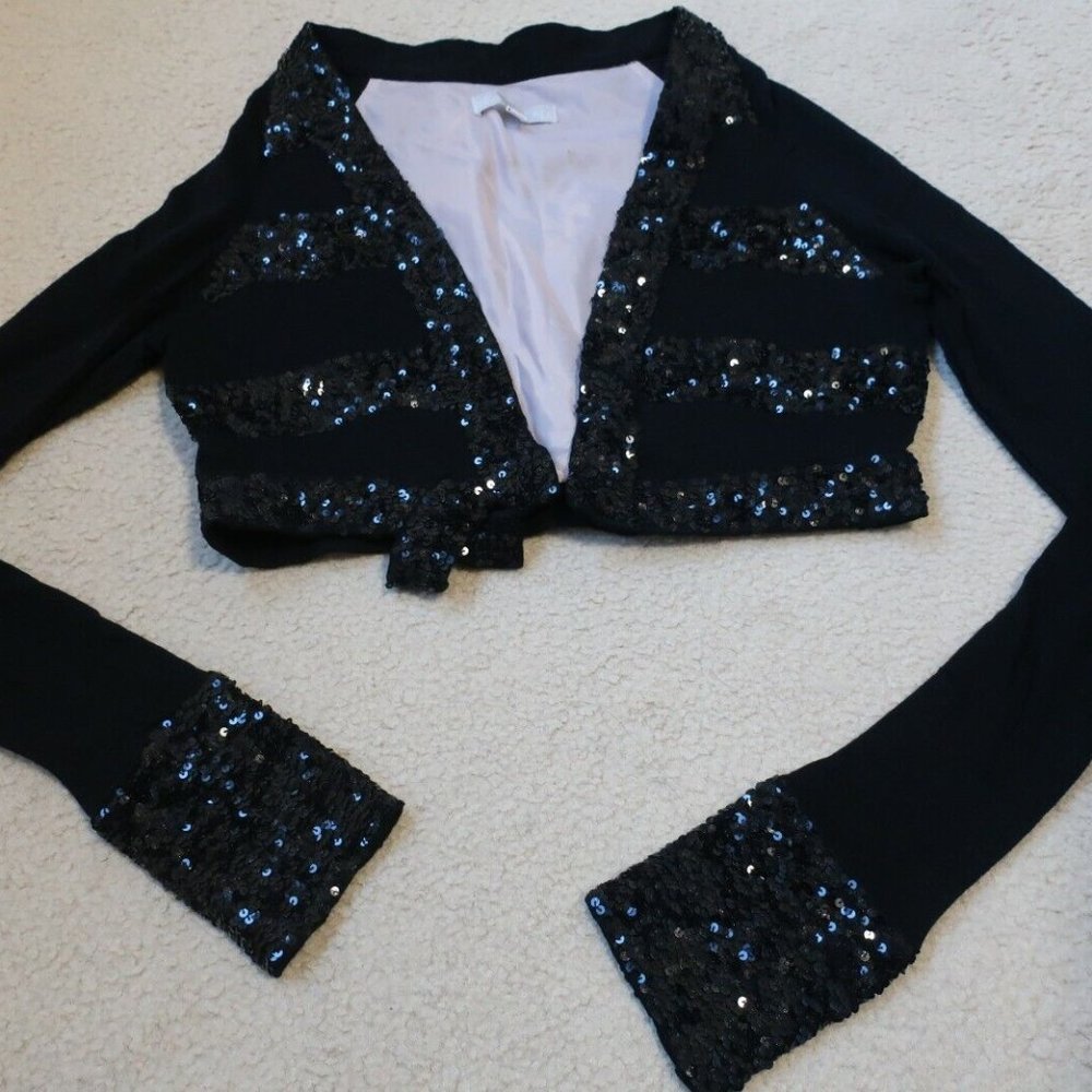 ALICE MCCALL SEQUINED WOOL CARDI SIZE 8 BLACK - Picture 1 of 7